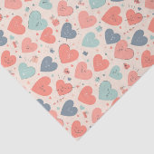かわいいハートレトロカラーラブパターン バレンタインデー 薄葉紙 (詳細)
