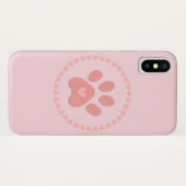 かわいいハート付きのペットの足 Case-Mate iPhoneケース (裏面(横))