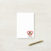 かわいいハート写真シンプルパーソナライズされた ポストイット (デスク上)