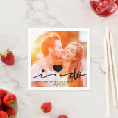 かわいいハート写真結婚の紙ナプキン スタンダードカクテルナプキン (インサイチュ)