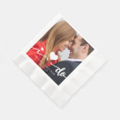 かわいいハート写真結婚の紙ナプキン 縁ありランチョンナプキン (角)