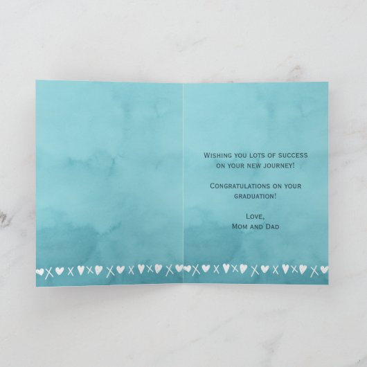 かわいいハート卒業おめでとう カード (内部)