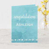 かわいいハート卒業おめでとう カード (黄色い花)