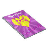 かわいいハート型のソフトボールノートパーソナライズされたブック ノートブック (右側)