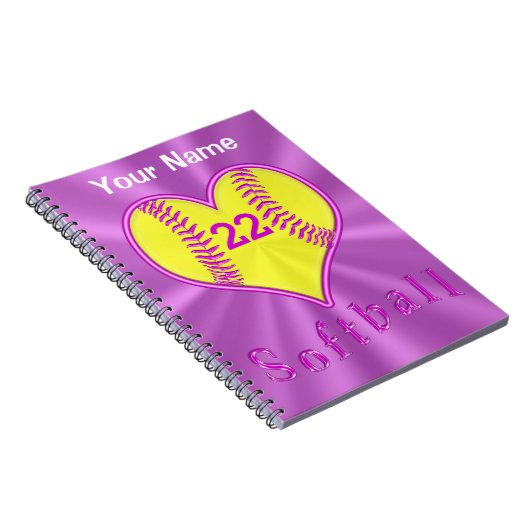 かわいいハート型のソフトボールノートパーソナライズされたブック ノートブック (右側)