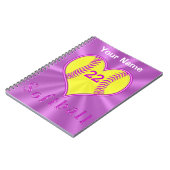 かわいいハート型のソフトボールノートパーソナライズされたブック ノートブック (左側)