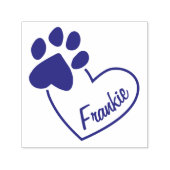 かわいいハート型のパーソナライズされた名前の肉球スタンプ セルフインキングスタンプ (デザイン)