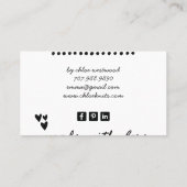 かわいいハート型糸手作りニット製品 名刺 (裏面)