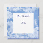 かわいいハート形の雲 青い空 陽気 幸せ (裏面)