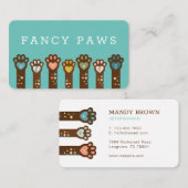 かわいいハート形動物のペットの足 名刺 (正面/裏面)