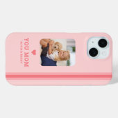 かわいいハート愛あなたママストライプピンク Case-Mate iPhoneケース (裏面 (横))