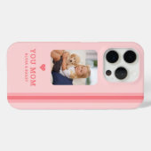 かわいいハート愛あなたママストライプピンク Case-Mate iPhoneケース (裏面 (横))