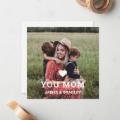 かわいいハート愛あなたママ誕生日 ノートカード (正面/裏面インサイチュ)