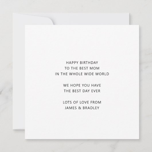 かわいいハート愛あなたママ誕生日 ノートカード (裏面)