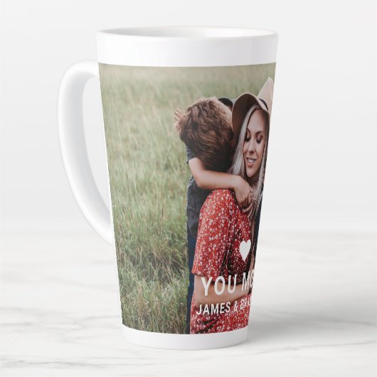 かわいいハート愛あなた母の日の写真 カフェラテマグ (左アングル)