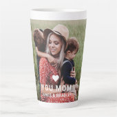 かわいいハート愛あなた母の日の写真 カフェラテマグ (正面)