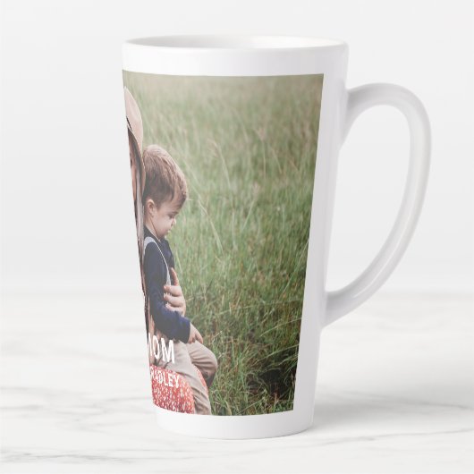 かわいいハート愛あなた母の日の写真 カフェラテマグ (右)