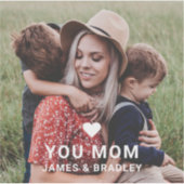 かわいいハート愛あなた母の日の写真 シール (正面)