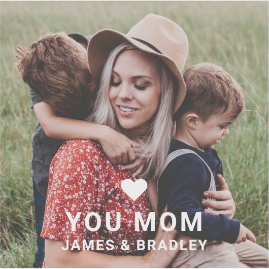 かわいいハート愛あなた母の日の写真 シール (正面)