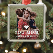 かわいいハート愛あなた母の日の写真 メタルオーナメント