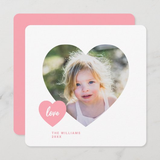 かわいいハート教室の写真 四角いバレンタインカード サンキューカード (正面/裏面)