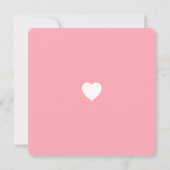 かわいいハート教室写真スクエアバレンタインカード サンキューカード (裏面)