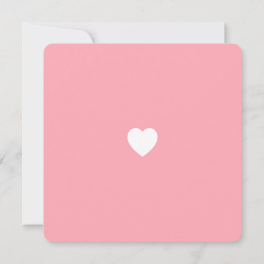 かわいいハート教室写真スクエアバレンタインカード サンキューカード (裏面)