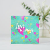 かわいいハート柄 ラブ オールウェイズ バレンタイン シーズンカード (スタンド正面)