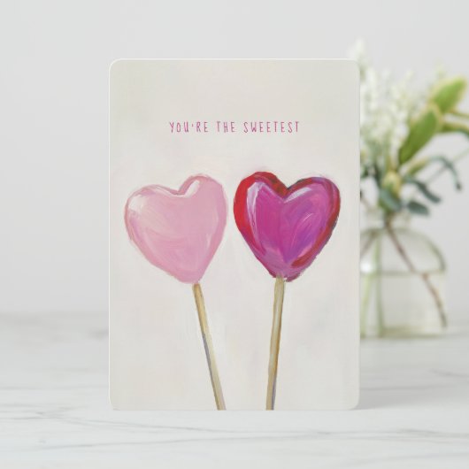 かわいいハート棒つきキャンデーザスイートバレンタインデー シーズンカード (スタンド正面)