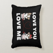 かわいいハート猫ラブロマンチックなカップル子猫好き アクセントクッション (正面(垂直))