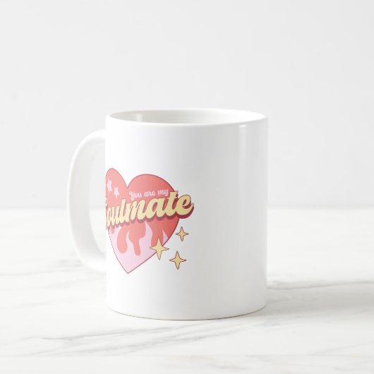 かわいいハート私のソウルメイトのコーヒーマグ コーヒーマグカップ (正面左)