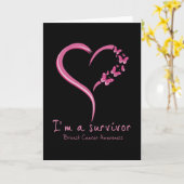 かわいいハート私は生き残った乳がん認識度 カード (黄色い花)