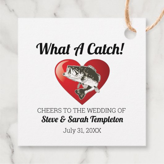 かわいいハート結婚の魚が何というキャッチ フェイバータグ (裏面)