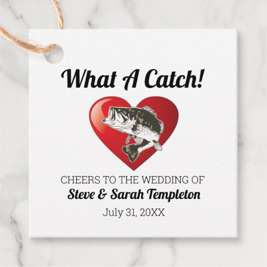 かわいいハート結婚の魚が何というキャッチ フェイバータグ (正面)