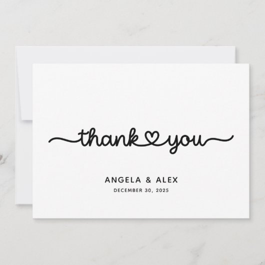 かわいいハート結婚ズ サンキューカード (正面)