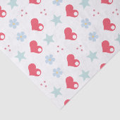 かわいいハート花と星 薄葉紙 (詳細)