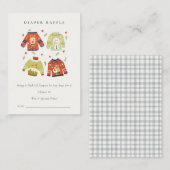 かわいいハート醜いセーターおむつラッフルベビーシャワー エンクロージャーカード (正面/裏面)