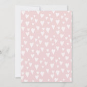 かわいいハート雲イラストレーションピンクのベビーシャワー 招待状 (裏面)