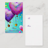 かわいいハート風船の子供バレンタイン ノートカード (正面/裏面)