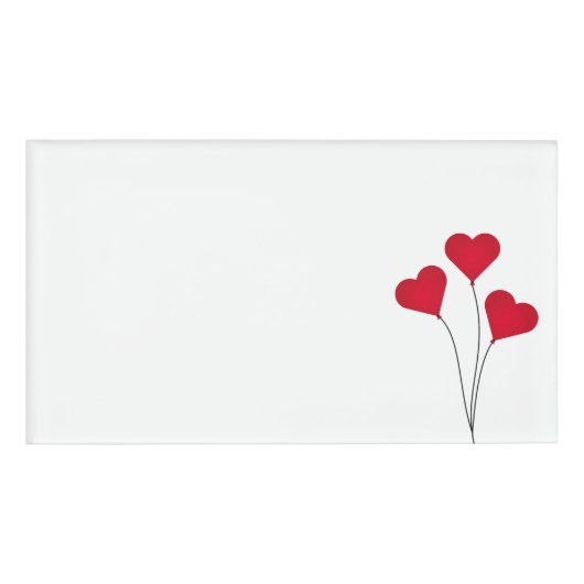 かわいいハート風船 名札 (正面)