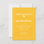 かわいいハート黄色の結婚式の招待状 招待状 (正面)