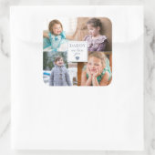 かわいいハート4キッズフォトコラージュ スクエアシール (バッグ)