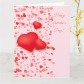 かわいいハート カード (黄色い花)