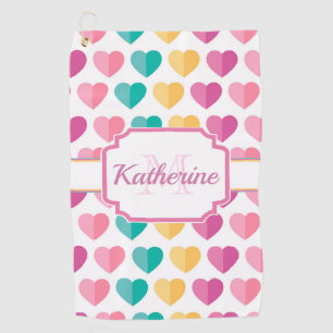 かわいいハート ゴルフタオル