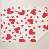 かわいいハート シェルパブランケット (正面(横))