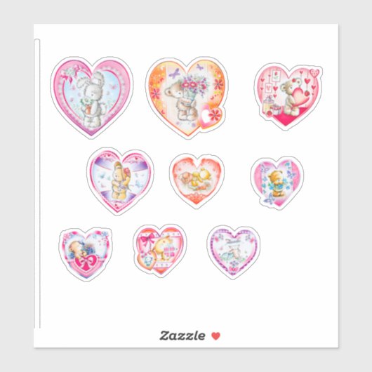 かわいいハート シール (シート)