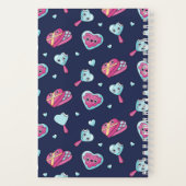 かわいいハート チョコレートクッキー柄 スイートデザート ノートブック (裏面)