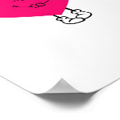 かわいいハート ピンクのハート ポスター (角)