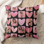 かわいいハート&フォトピンク&ブラックキープサケ クッション (ブランケット)