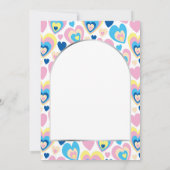 かわいいハート。フラットな感謝カード サンキューカード (裏面)